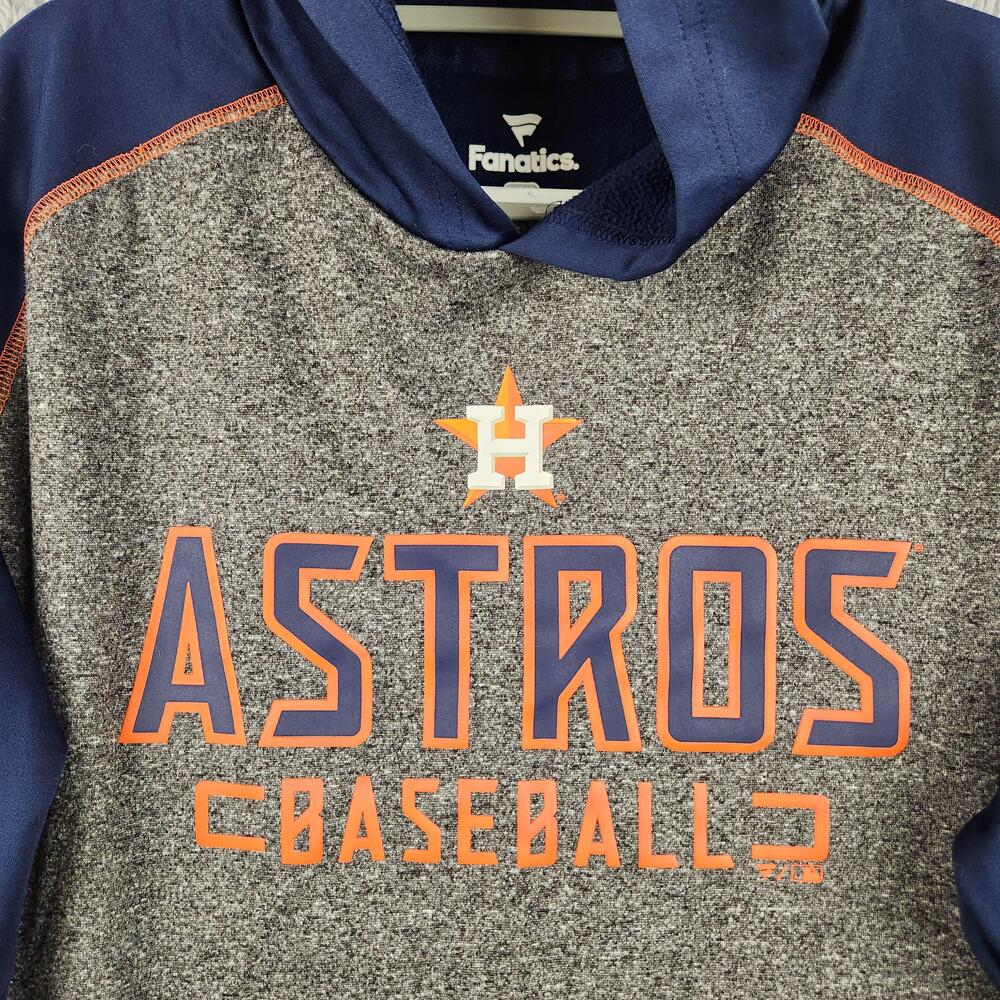 Houston Astros Hoodie Mens Large Blue Gray MLB Baseball Fanatics Graphic Logo